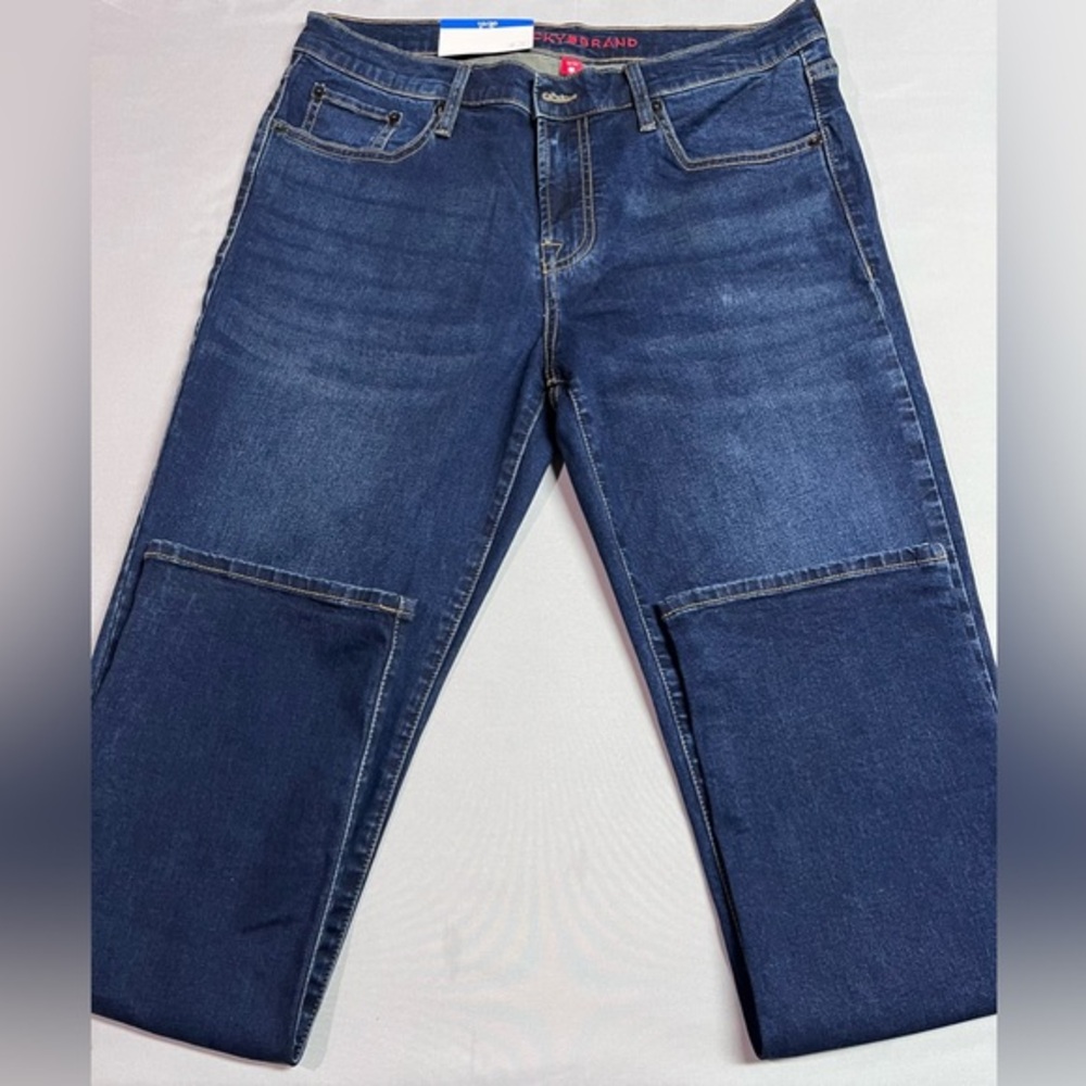 Lucky Brand Mid Rise Straight Leg Dark Blue Pants 10/30
